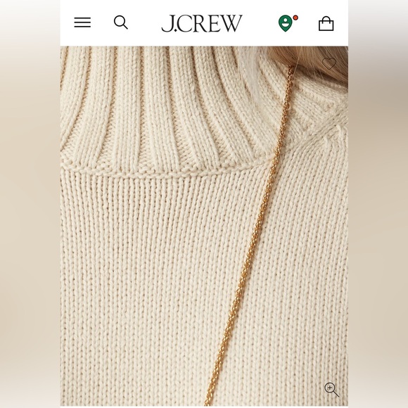 NWT J. Crew Cream 100% Cotton Turtleneck Ribbed-Hem Sweater, Size Medium - Picture 3 of 16